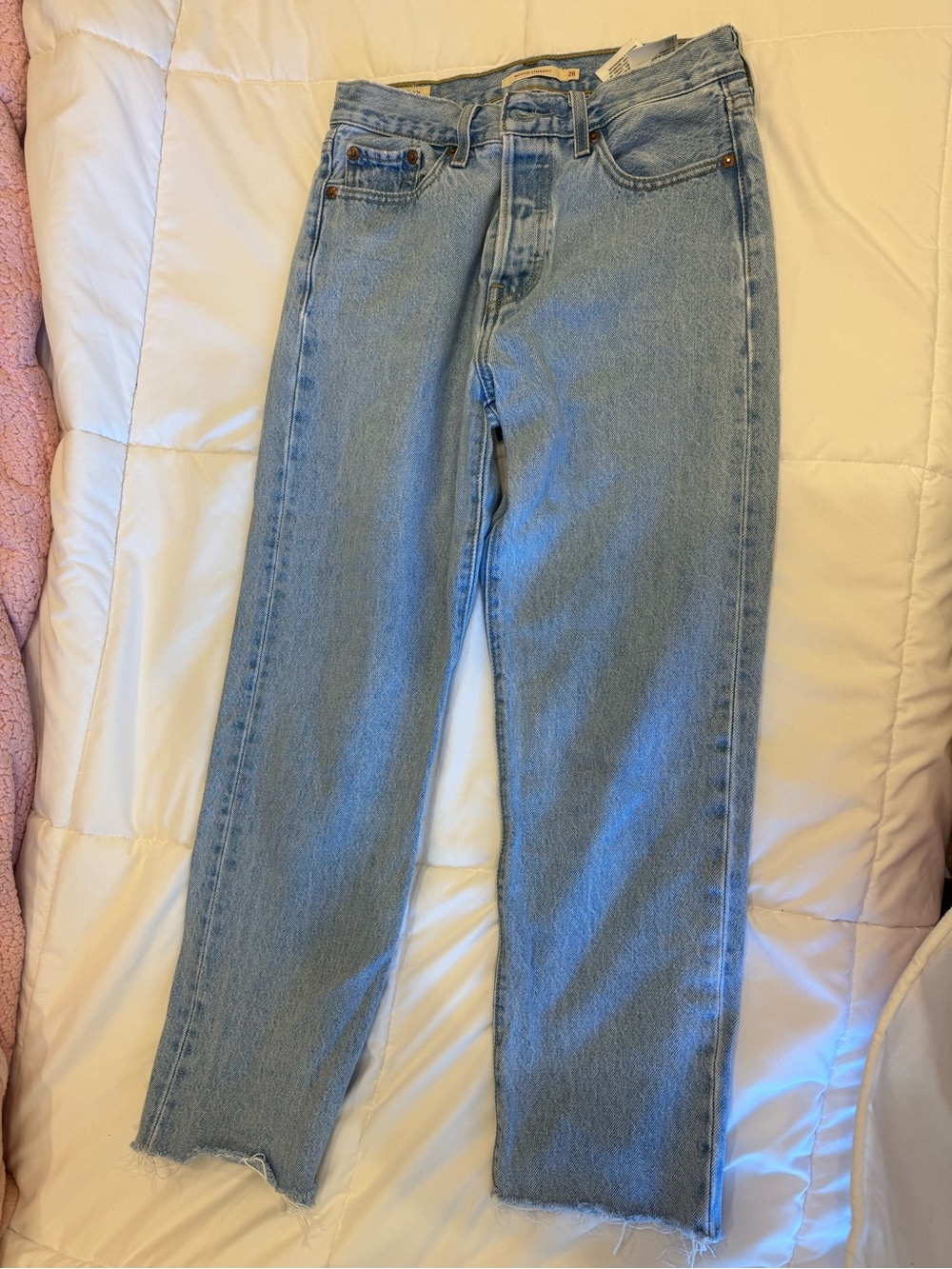 Levis Blue High-Rise Straight Leg Women's Jeans